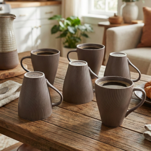 Cedar Unique New Bone China Coffee Mug (Set of 6)