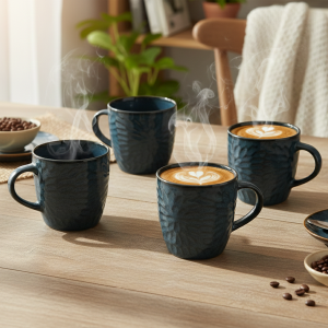 mosaic-denim-6.png Mosaic Denim Hue Ceramic Tea Cup (Set of 4)