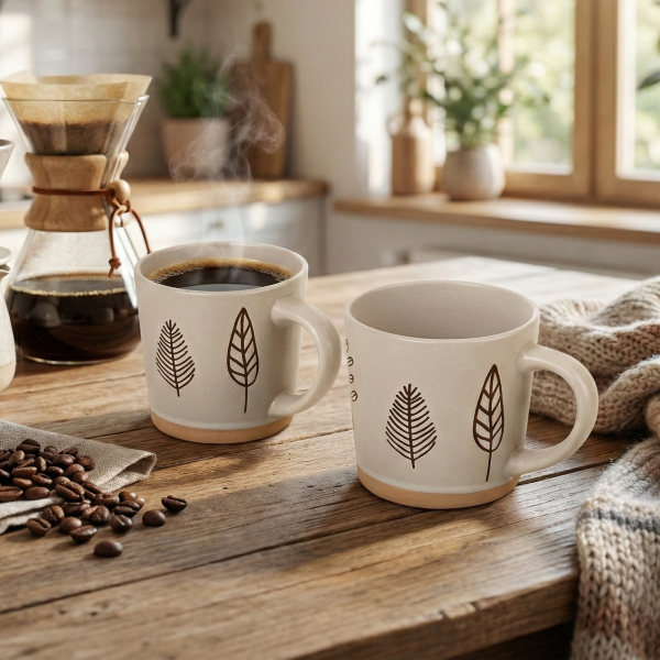 Oak & Elm Ceramic Coffee Mug (Set of 2)
