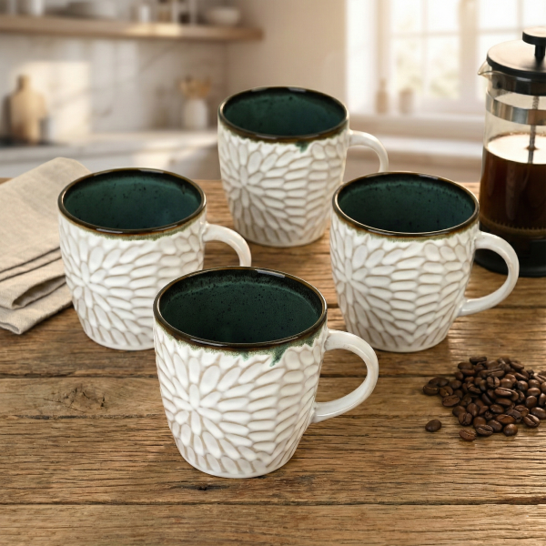 Soft Off-white Ceramic Tea Cup (Set of 4)