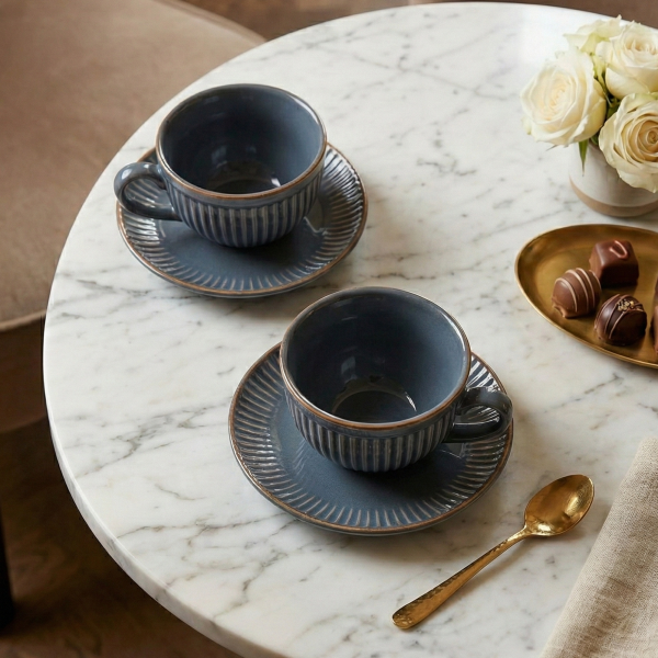 The Sleet: Aesthetic New Bone China Tea Cups (Set of 2)