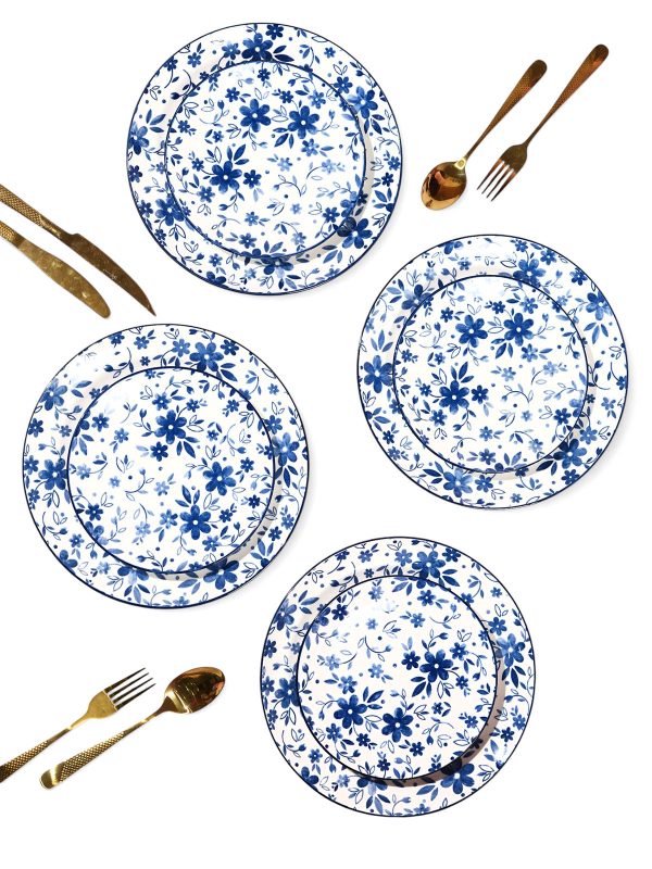 Bluebell: Porcelain Dinner Plates Set